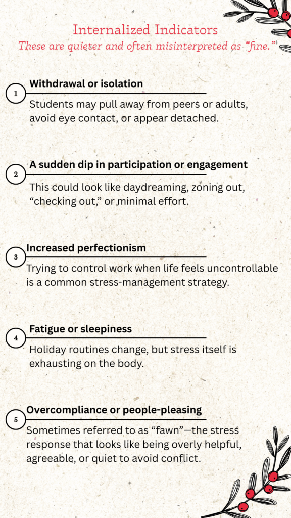 internal indicators of holiday stress